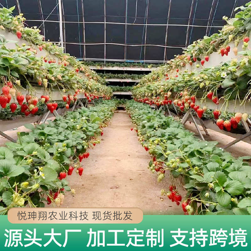 厂家现货高架草莓种植槽无土栽培槽PVC立体种植槽瓜果蔬菜长条槽