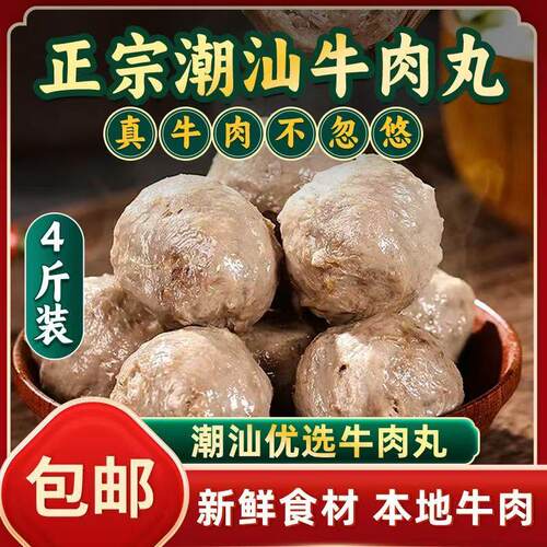 正宗潮汕牛肉丸牛筋丸火锅食材麻辣烫关东煮商用餐饮速冻食品
