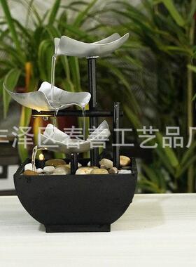 现居家公室客厅茶几桌面书房循环流水摆件创意观赏装饰品发