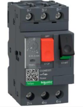 热磁式电动机断路器,按钮控制,整定电流1.6-2.5A GV2ME07C