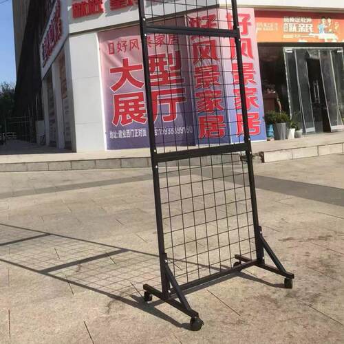 网架三折美观落地铁艺网架网格展示架幼儿园作品展示饰品挂架