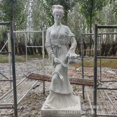 石雕古代美女人物雕塑杨贵妃雕像户外园林大理石庭院装饰落地摆件