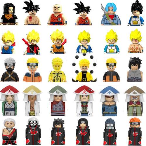 Anime Figure Blocks Toy Naruto Sasuke Kakashi Dragon Ball Go