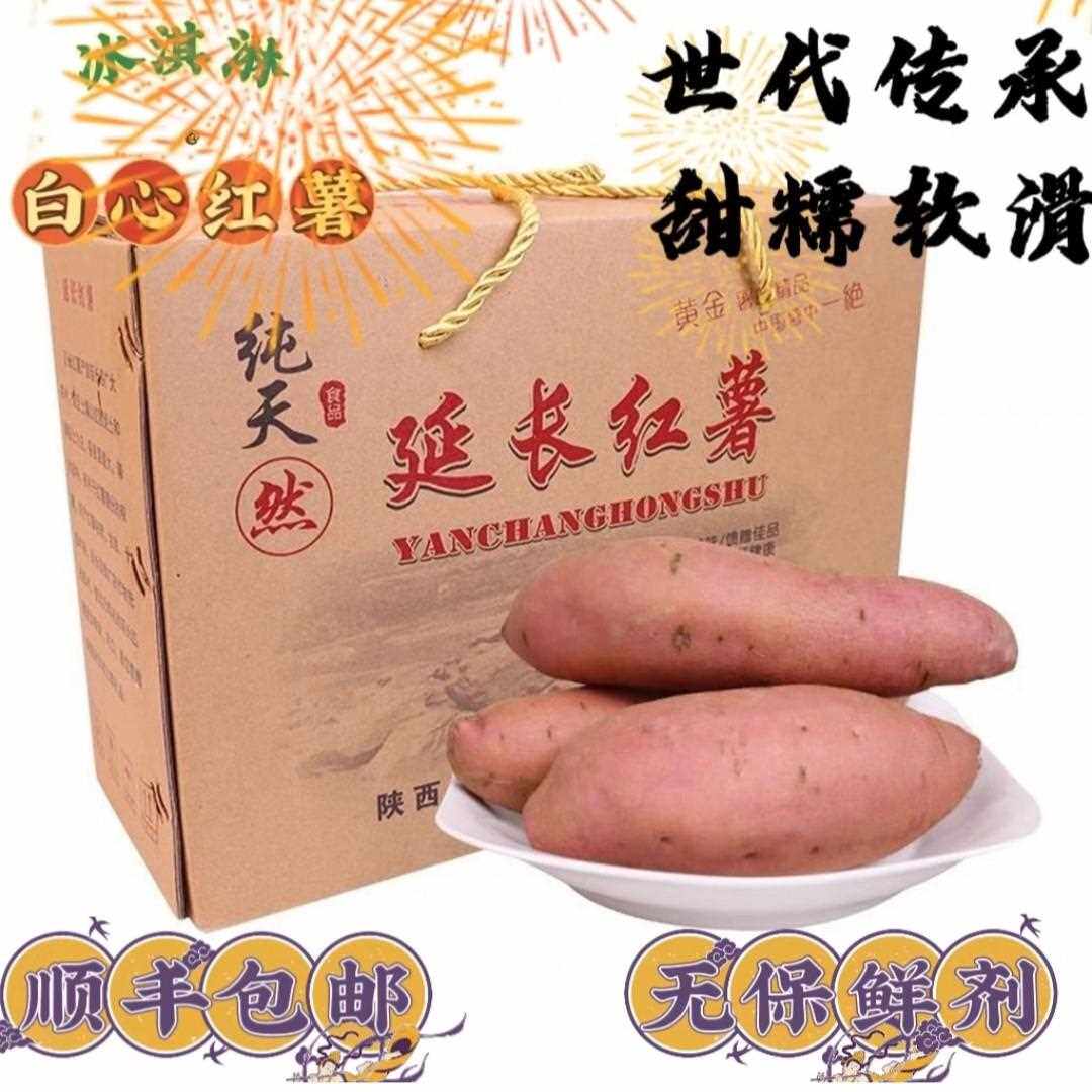 陕北延安延长罗子山红薯地瓜老品种黄河畔白心蒸烤火焰山香甜红薯
