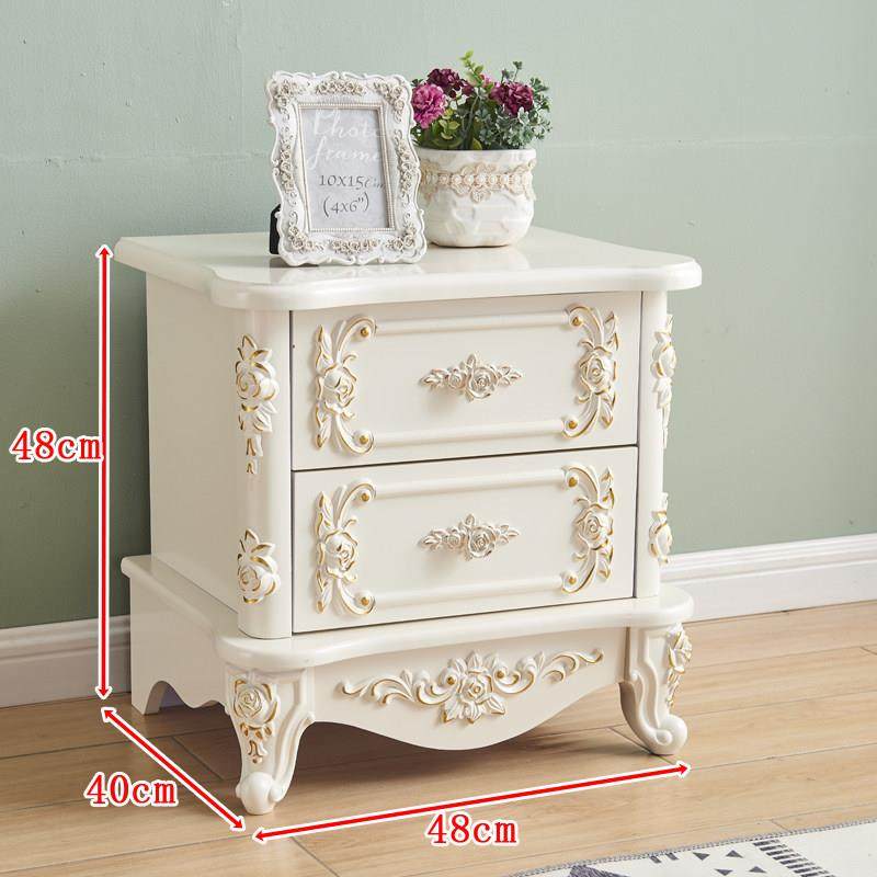 欧式床头柜卧室简约雕花带锁烤漆描金描银床边柜北欧小户型储物柜,住宅家具,床头柜,淘宝优惠券,粉丝福利购,淘宝优惠卷
