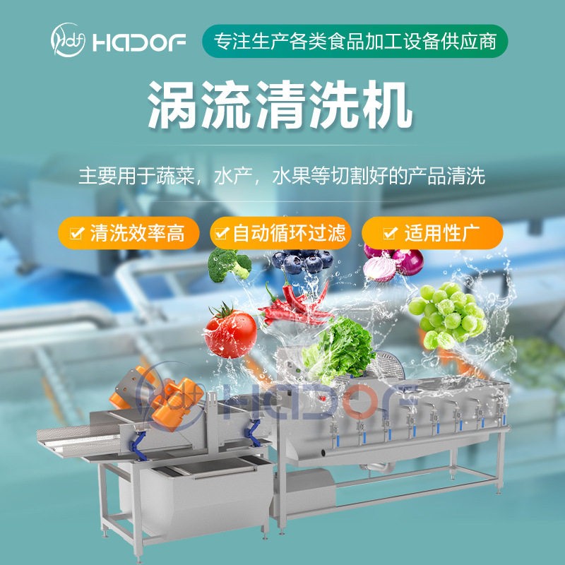 士豆丝涡流清洗机 已切蔬菜连续清洗去杂流水线 果蔬清洗设备