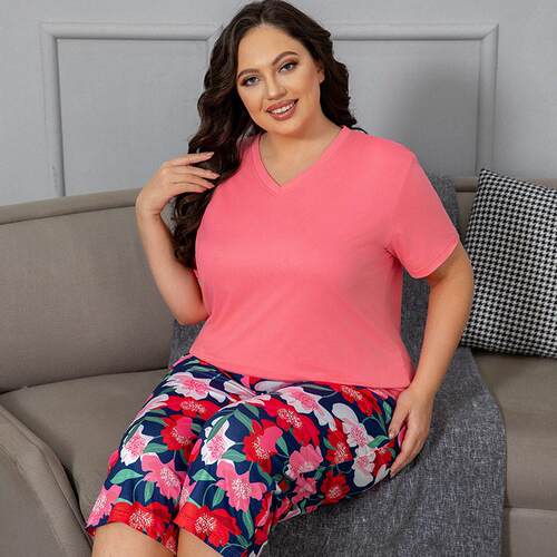 Women Two Set Sleepwear Collared Pants Sleeve Blend Zebra
