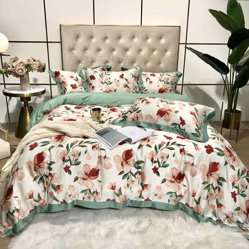 正品夏季丝高端丝滑裸睡60支上进口天丝四件套美式 田园冰床用品