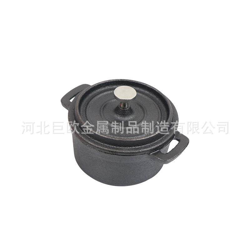 迷你铸铁小尺寸汤锅炖锅双耳炖燕窝盅蒸蛋炖罐家用汤盅植物油珐琅