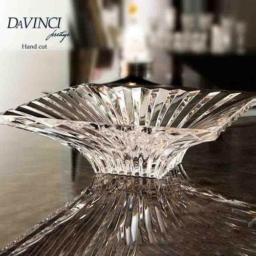 DAVINCI意大利进口手工水晶玻璃创意家用果盘果斗果盆客厅送礼