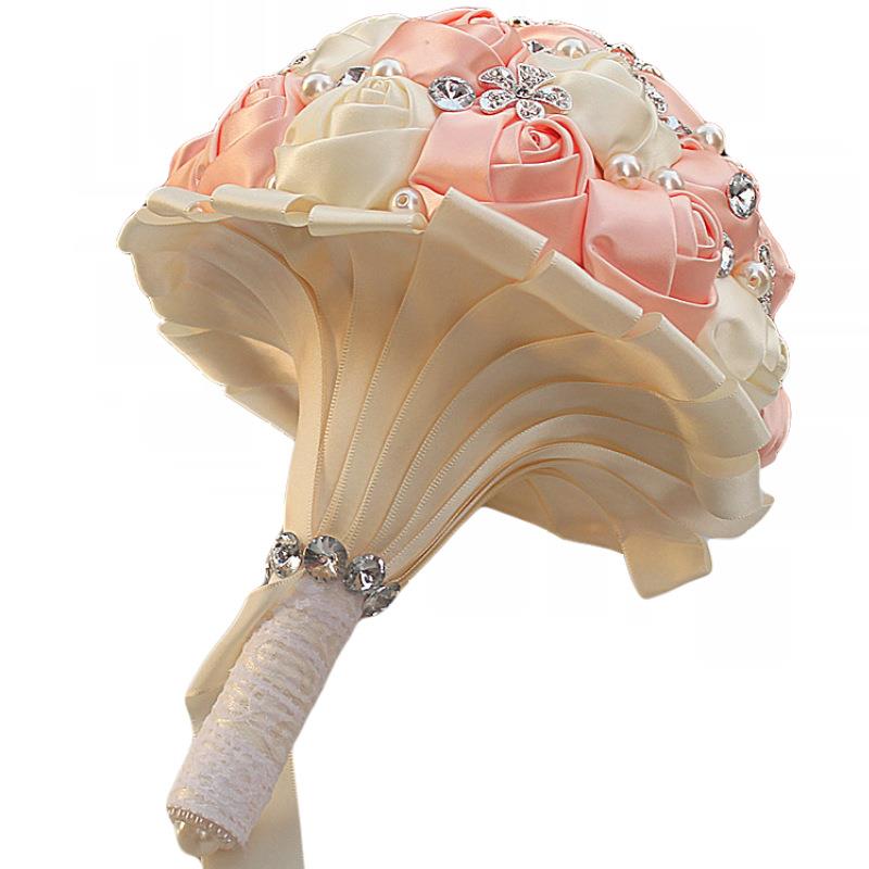 水钻捧花手厂直饰销工RKA孔雀品手捧花婚庆婚礼新娘捧花W21