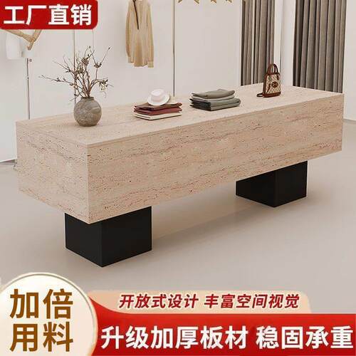 中岛台展示桌储物柜商场服装店鞋包陈列柜简约现代流水台网红高级