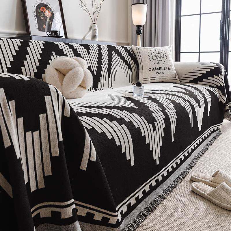 皮沙发沙发盖布巾2025新款防滑颗粒沙发套罩雪尼尔沙发垫盖毯