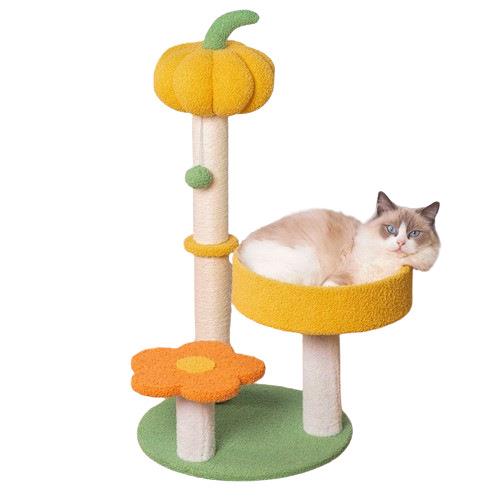 剑红南瓜猫架窝爬猫抓板204-2耐磨爪猫树逗猫棒宠物用品麻抓柱通