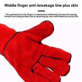 耐高温 耐烧 耐磨 厚实 焊工用长牛皮焊接手套 舒适 耐烫