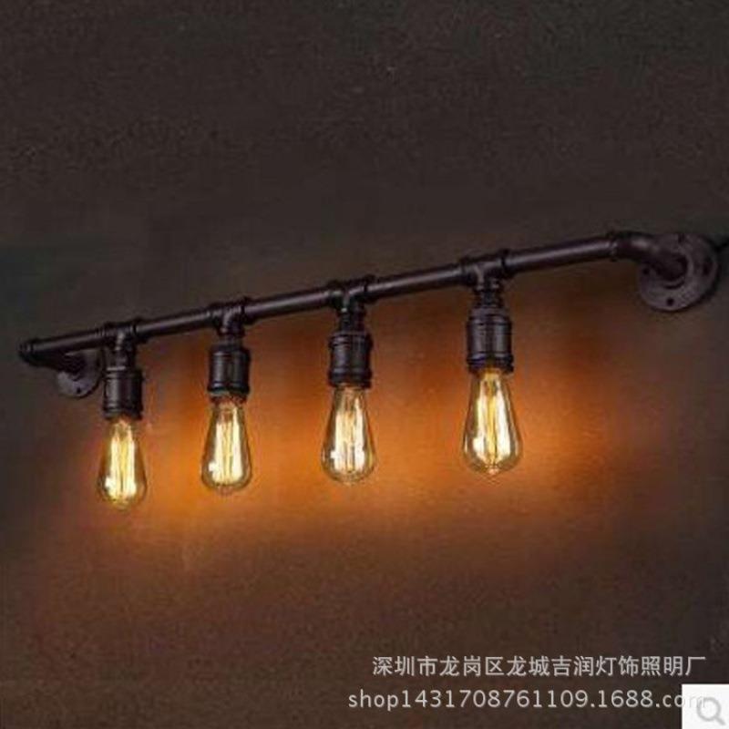 工业风LOFT灯具 复古酒吧咖啡厅卧室创意RH餐厅水管铁艺管路壁灯