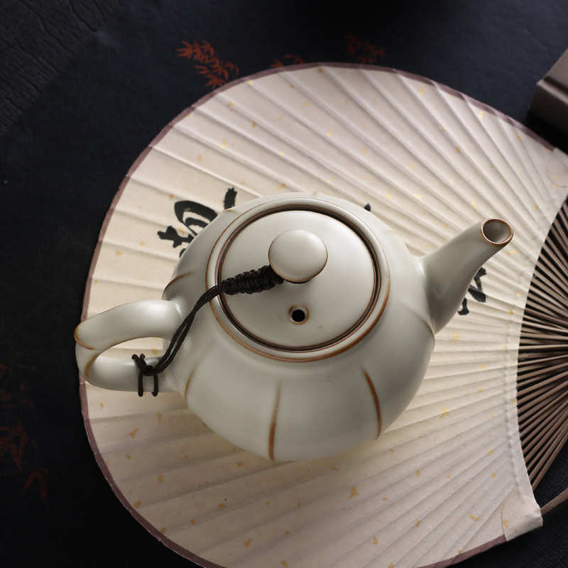 汝窑茶壶陶瓷茶具小号茶壶开片汝瓷功夫红茶泡茶器单个壶西施家用