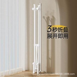 比人可折内叠晾衣架落地室家用阳晾衣缩杆1303伸免安装 收缩挂台晒