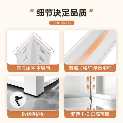 书架落地置架物架童层多一体靠墙家用铁艺收纳书柜儿简易客OYP厅