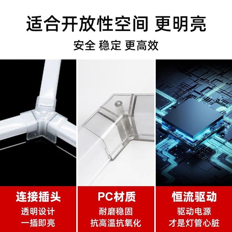 工位灯办公室六边形洗车房灯汽美灯led宽压蜂窝直插式车库灯强光