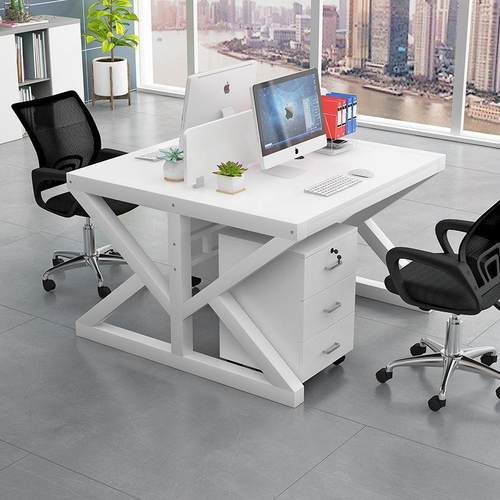 职员办公桌员工电脑桌椅简约现代办公家具2/6四4人屏风组合工作位