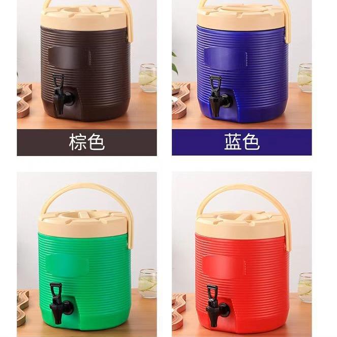 新款直销美式塑料奶茶桶大容量双层保温桶密封13L15L17L20L塑料保