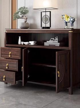 新式色实木边柜家用两门多层玄关柜客厅靠墙中餐ZG-81865茶水储物