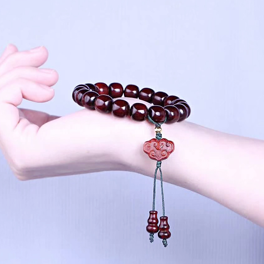 【如意】小叶紫檀12x12mm手串手链 19颗手链饰品送礼男女手串