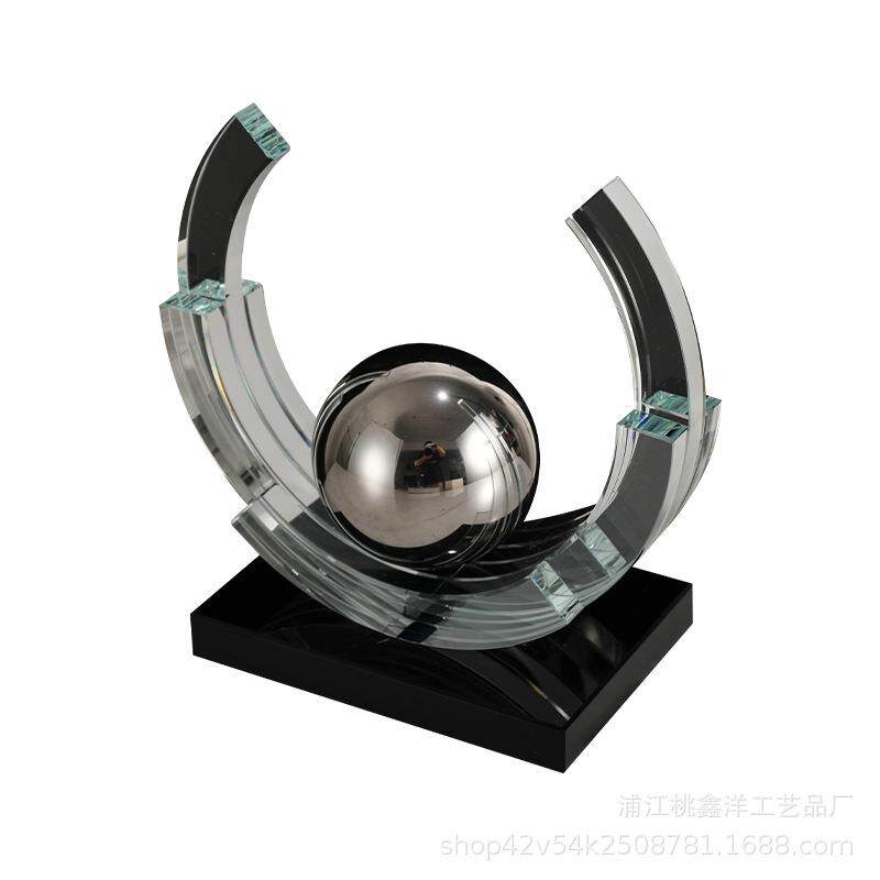 创意东方明珠水晶摆件样板房售楼部客厅玄关电视柜床头柜工艺品图片