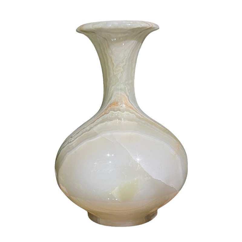 天然玉石花瓶摆设玉石花瓶样板间客厅书房摆件高级感玉器工艺品