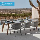 户外桌椅庭院露台餐桌椅组合咖啡厅休闲现代简约花园藤编桌椅家具
