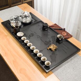 新款天然乌金石茶盘家用简约办公室大小号全自动一体烧水电器茶台