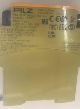 777301PILZ安全继电器PNOZX2.8P24VACDC3n/o1n/c价期询准