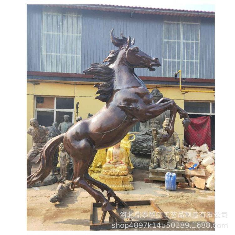 铸造铜马雕塑 战马铜雕塑工艺品 欧式风格骑马雕塑 铜雕马到成功