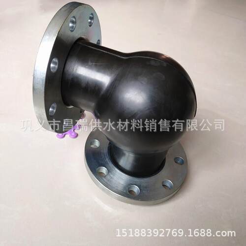 90度可曲挠橡胶弯头软接头 Q235B镀锌法兰式直角橡胶弯头DN100/80