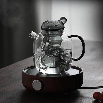 烟色凉水茶茶水分冰糖壶离壶泡壶可加热玻璃煮灰茶壶烧水煮茶器
