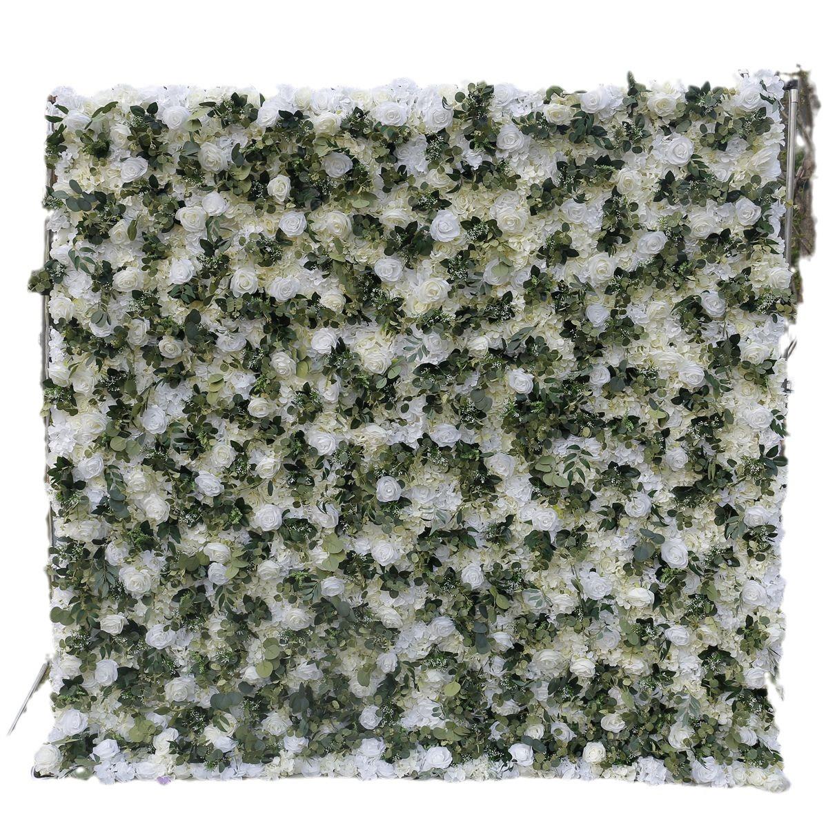 厂家白色布底仿真花墙背景墙婚礼婚庆布置道具仿真花绿植墙