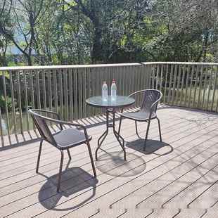 外椅子塑休闲单椅室外庭院议户会户外仿藤凳子铁艺家用靠背椅料阳