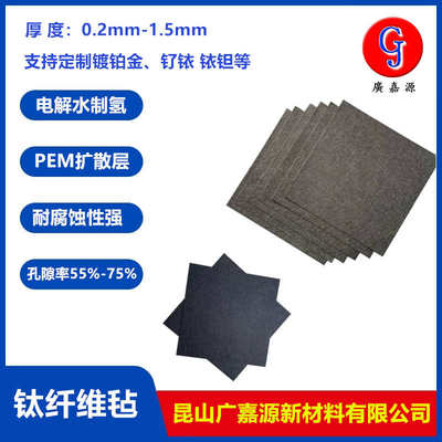 烧结钛纤维毡电解水制氢氢燃料PEM过滤分离气体扩散阳极电极材料