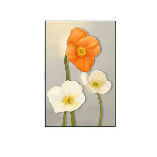 现代简约小众巨幅花卉植物客厅装饰画北欧入户玄关挂画晶瓷壁画