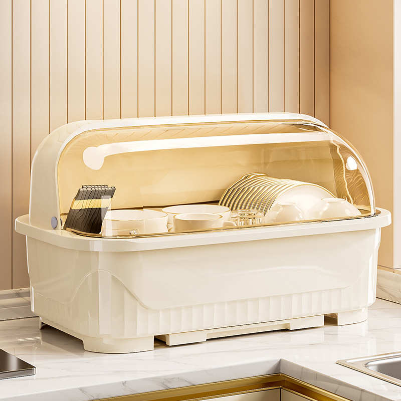 碗筷收纳盒碗柜带盖装餐具碗盘箱放碗家用置物厨房碗架沥水碗碟架