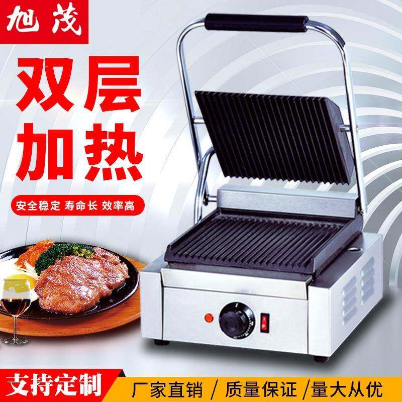 电热燃气压板扒炉单头压板扒炉/牛排压板炉/三明治机/夹层g电扒炉