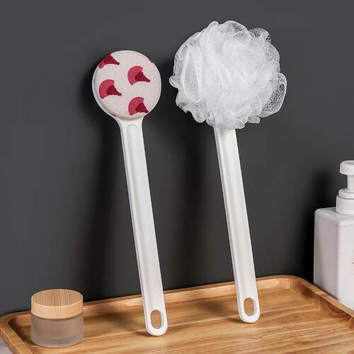Long Handle Massage Bath Brush Silicone Shower Brush with Ha