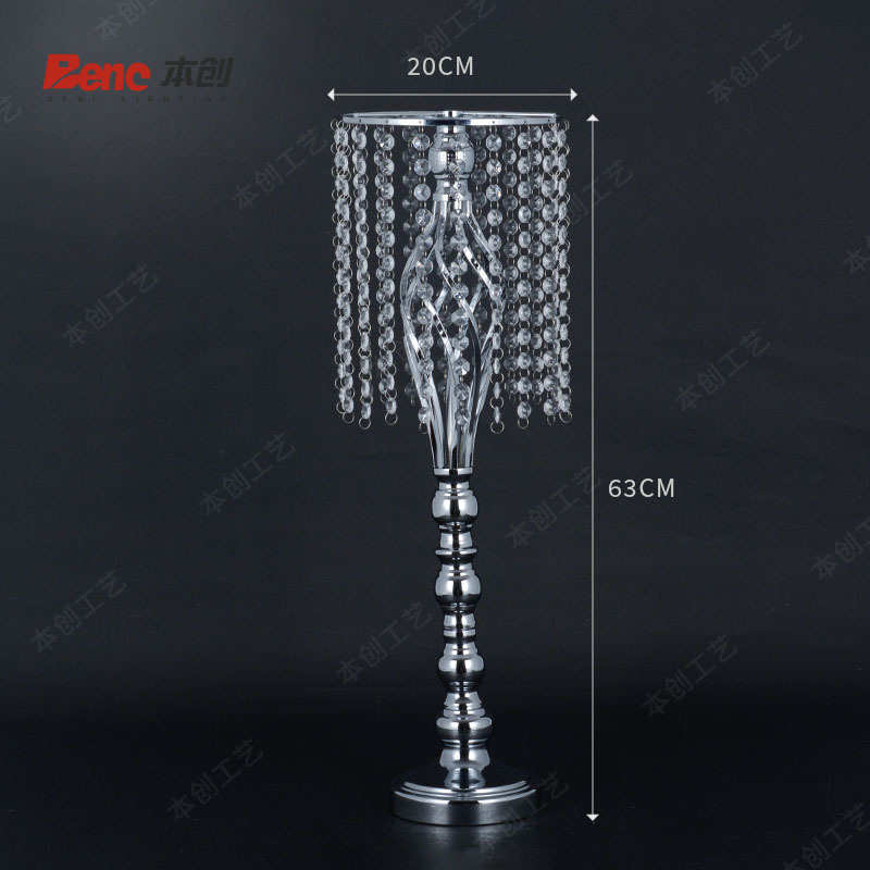 花装饰摆件烛台引婚庆电镀桌道具饰品西餐桌面路麻花水晶代发