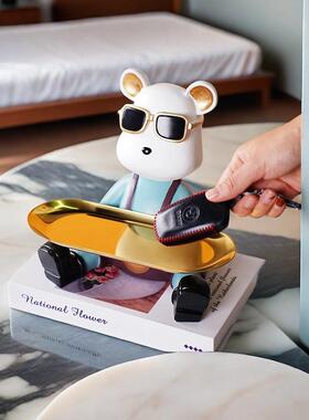 直销新款网红创意卡通暴力熊托盘玄关收纳摆件客厅电视柜鞋柜乔迁