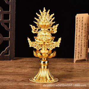 藏族家居用品摆件鎏金七政珍宝合金轮王七宝装饰摆件