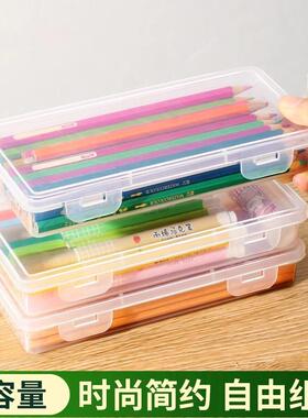 Large Capacity Stationery Transparent Plastic Box for Studen