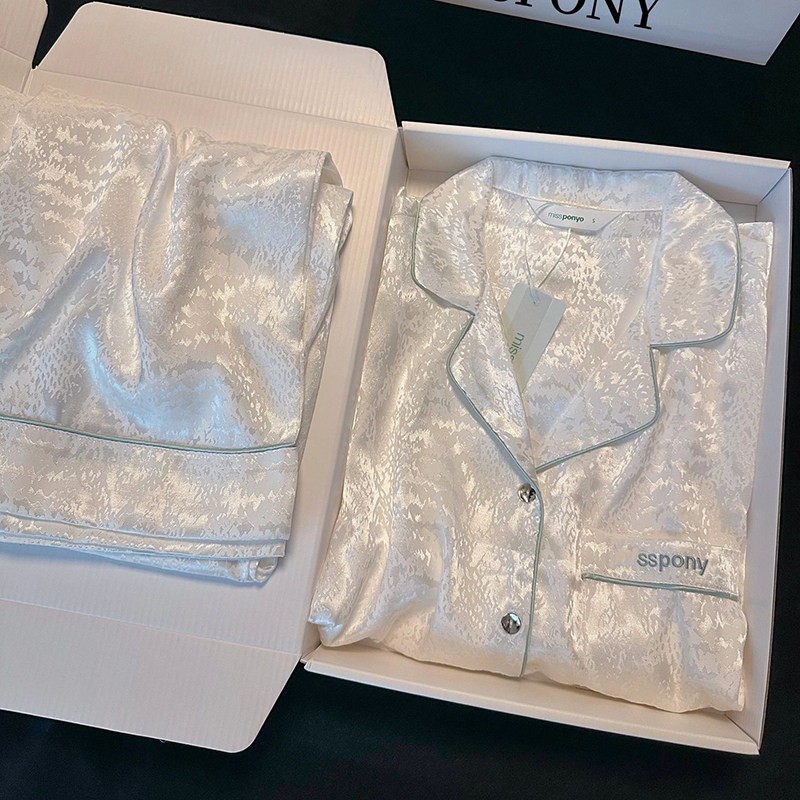 真丝睡衣女春秋季长袖薄款送闺蜜女友老婆生日礼物女生家居服套装