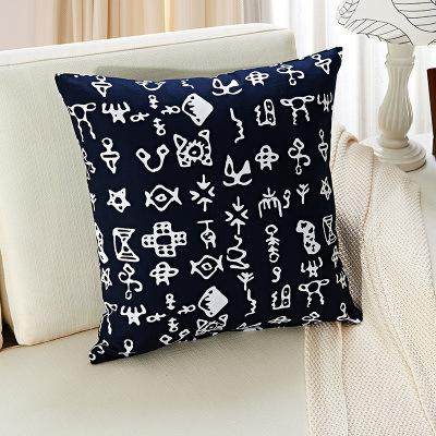 加厚复古中式国风沙发抱枕套民族风仿蜡染青蓝印花布棉床头靠垫,居家布艺,抱枕被,淘宝优惠券,粉丝福利购,淘宝优惠卷