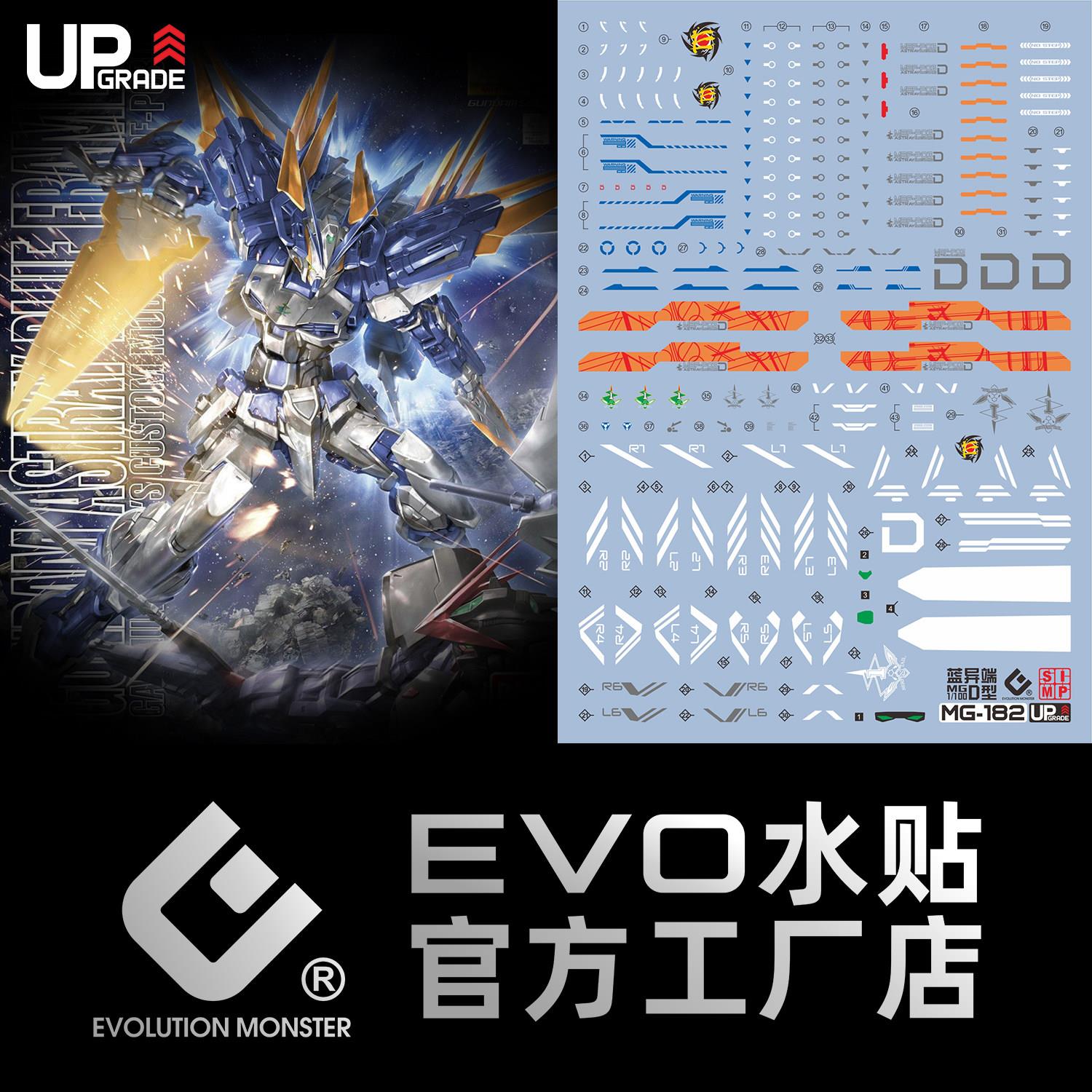 MG蓝异端D型水贴 蓝色迷惘 MBF-P03D 空战型 高清 荧光 EVO